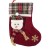 Yılbaşı Noel Askılı Ekose Çorap Süs 16x23 Cm Kardan Adam Figürlü